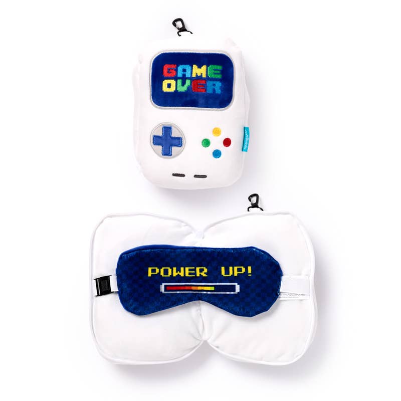 Relaxeazzz spel över formade plysch resa kudde & ögonmask