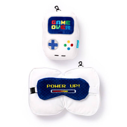 Relaxeazzz spel över formade plysch resa kudde & ögonmask
