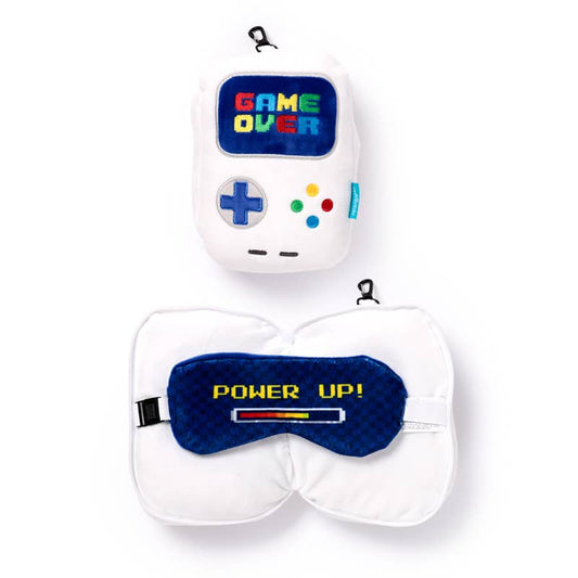 Relaxeazzz spel över formade plysch resa kudde & ögonmask