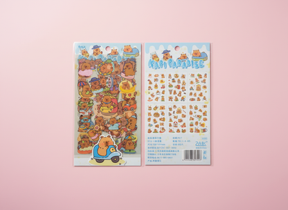 Stickerset Capybara - 6 Ark Stickers - Pink Panda Style product photo