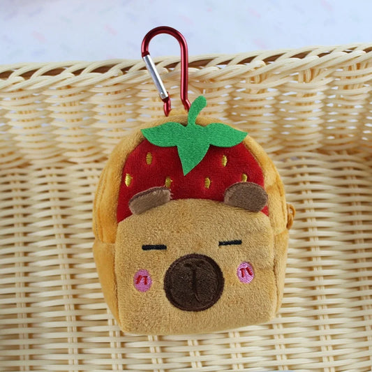Söt Capybara miniväska med dragkedja och väskhänge - Kawaii accessoar 10cm