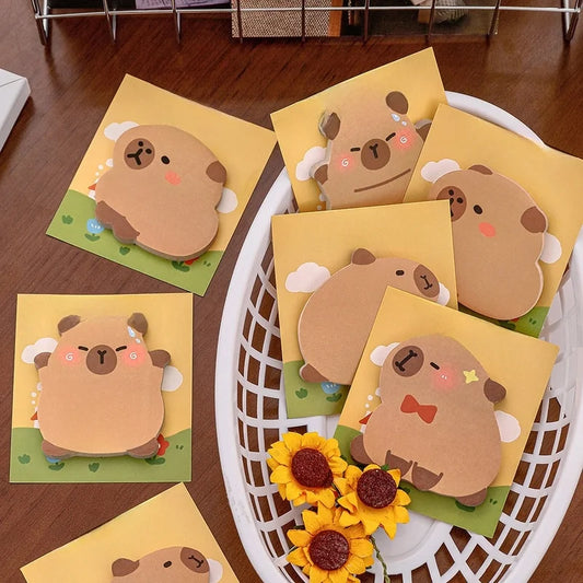 Söta Capybara Post-it lappar - Kawaii Anteckningar för Skola & Kontor