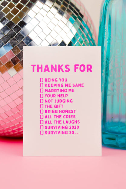 Miljövänligt Tackkort - Japanskt papper, RISO-tryck, handgjort & unikt