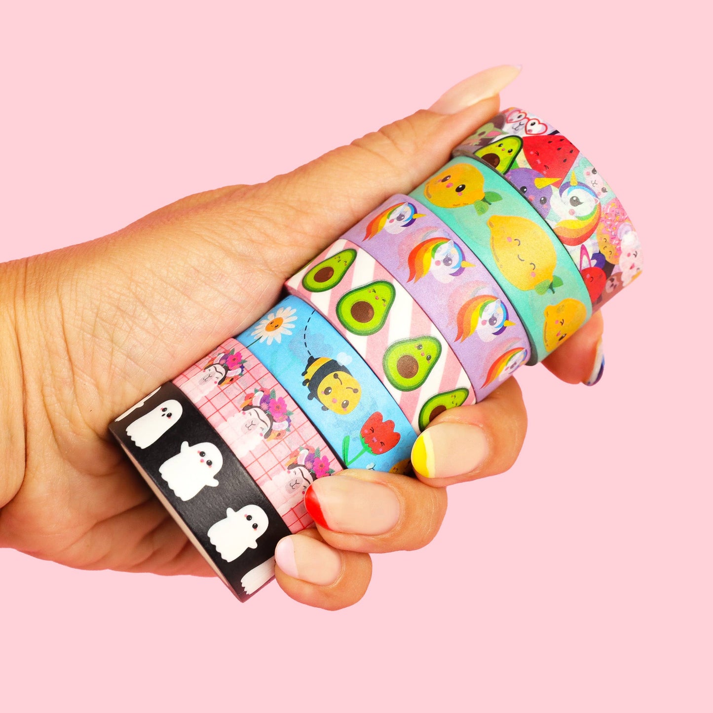 Kawaii Washi Tape - Enhörning, Yoda & Sushi för Bullet Journal & DIY