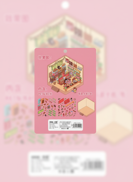 3d Sticker Scene-MiniMarket - Pink Panda Style product photo