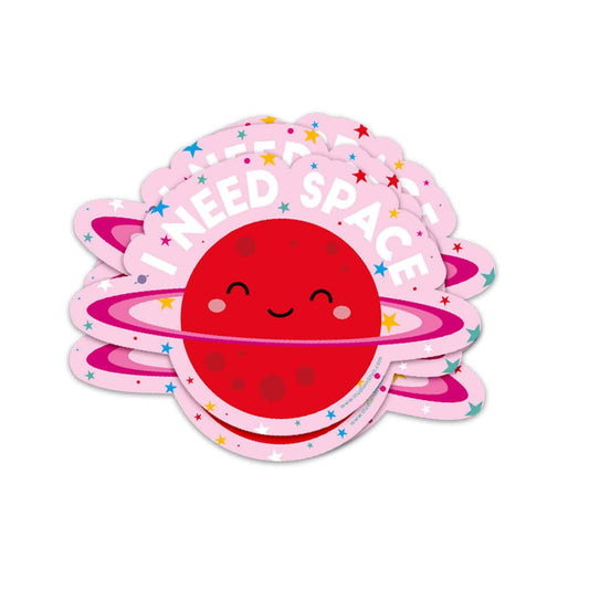 Kawaii klistermärke "Jag behöver utrymme" – trendig vinyl för laptop & flaskor