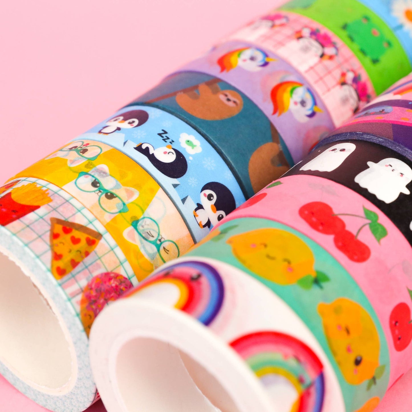 Washi-tejp med regnbågsdesign