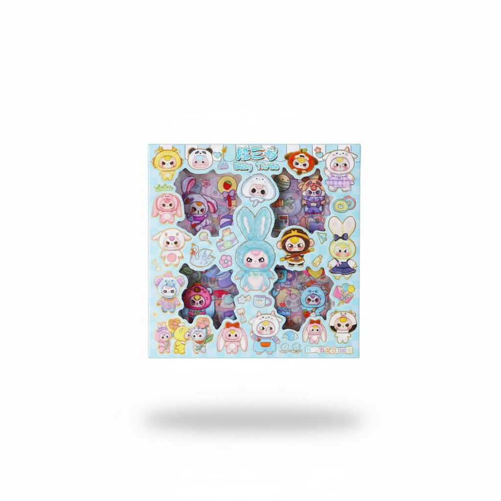 AI Generated Creative - 100-pack Baby Blå Kawaii Stickers - Perfekt för Anime Dekoration & Personlig Stil