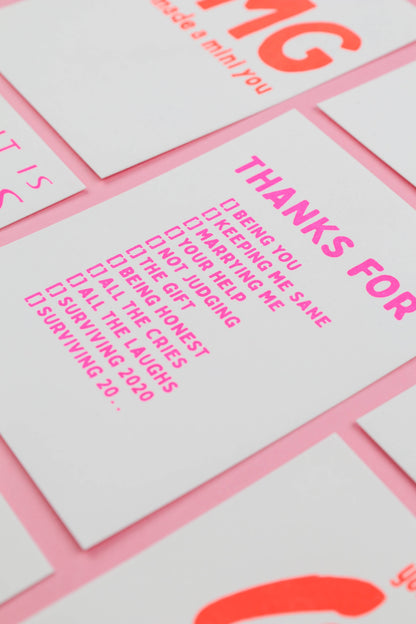 Miljövänligt Tackkort - Japanskt papper, RISO-tryck, handgjort & unikt