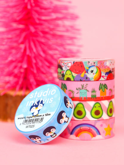 Studio Inktvis Washi Tape Avokado 15mm x 10m - Kawaii för Bullet Journal