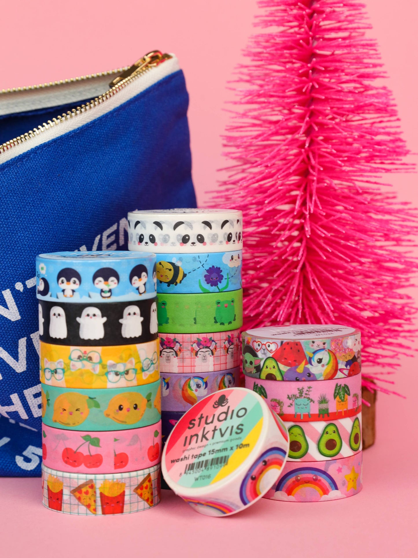 Studio Inktvis Washi Tape Körsbär 15mm x 10m - Kawaii Dekoration för Bullet Journal