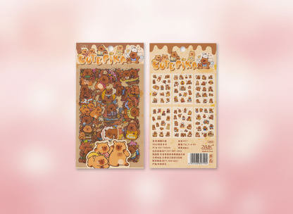 Stickerset Capybara - 6 Ark Stickers - Pink Panda Style product photo