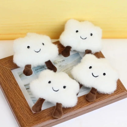 Fluffig molnformad nyckelring - Söt kawaii accessoar för väska & nyckelknippa