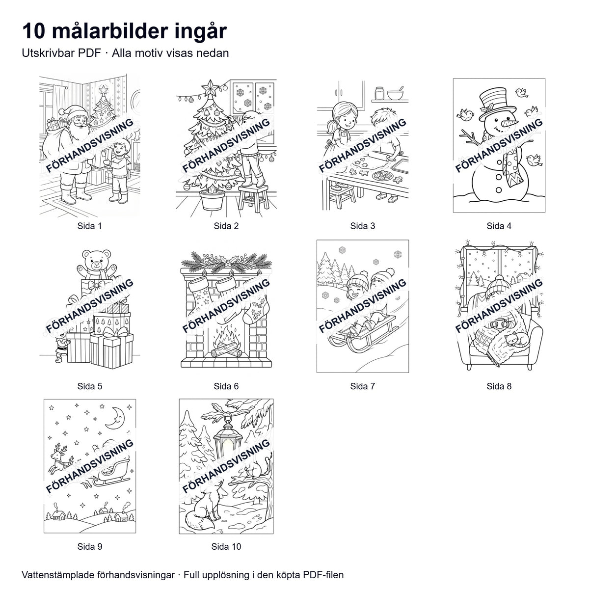 Målarsidor Jul - Nerladdning