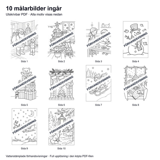 Målarsidor Jul - Nerladdning