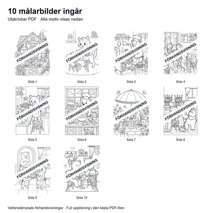 Målarsidor Djurens Cafe - Nerladdning