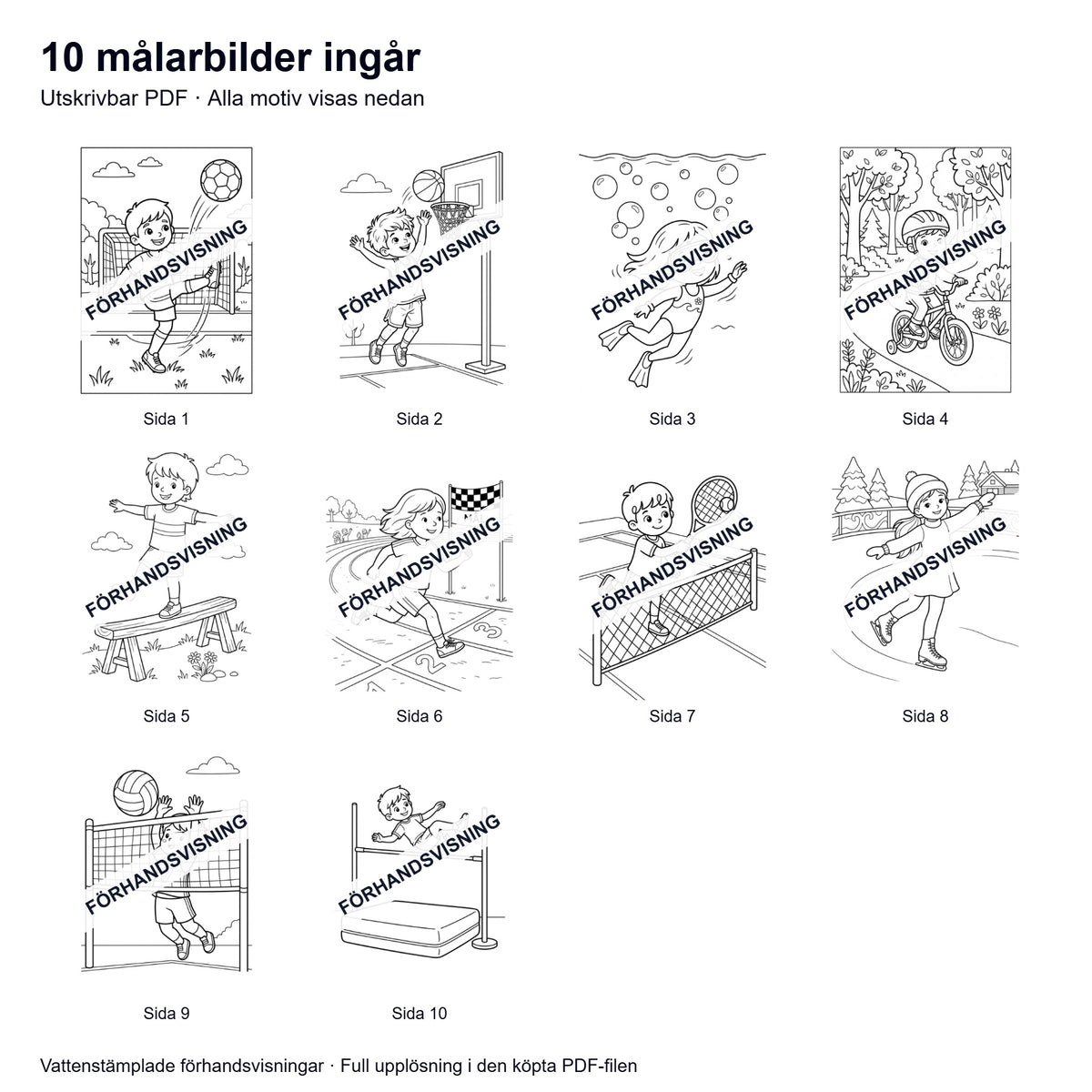 Målarsidor Sportbilder - Nerladdning