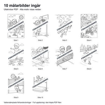 Målarsidor Sportbilder - Nerladdning