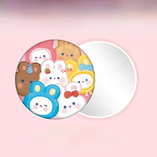 Minispegel Kawaii Björnmotiv - Lätt & Hållbar Plastglas Accessoar