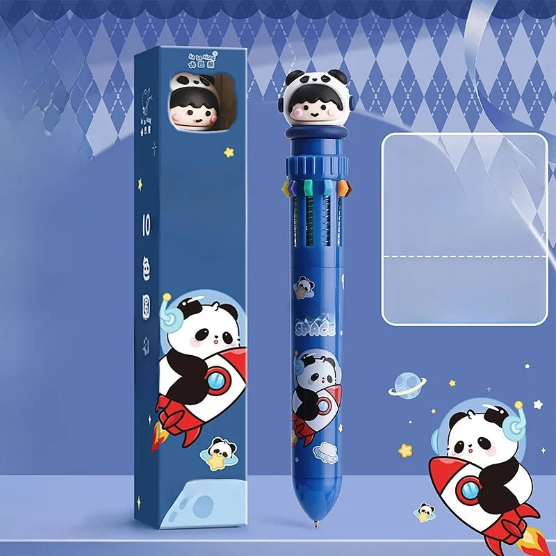 Flerfärgspenna Kawaii 10 Färger - Perfekt för Skola & Pyssel