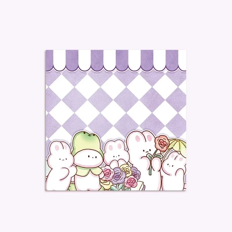 Lila kawaii postit-block - Sött anteckningspapper för anime och stationery-fans