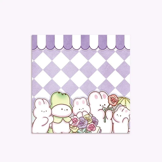 Lila kawaii postit-block - Sött anteckningspapper för anime och stationery-fans