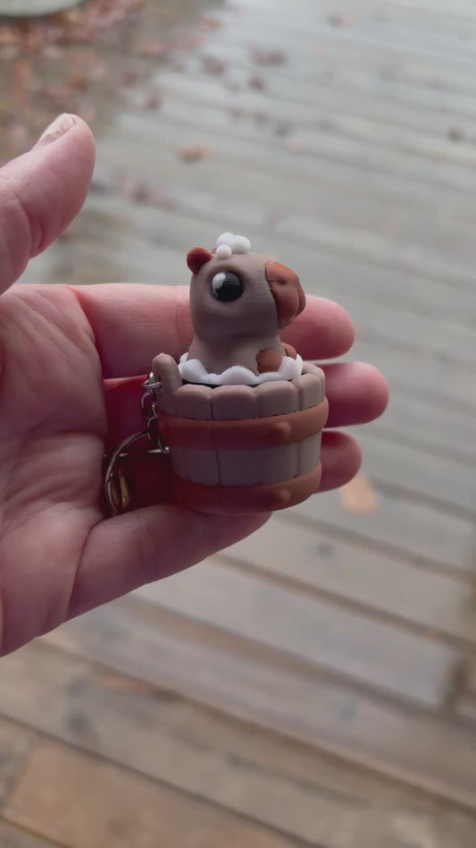 Kawaii Capybara Nyckelring - Clicker Fidget Väskhänge för Anime & Kawaiiälskare