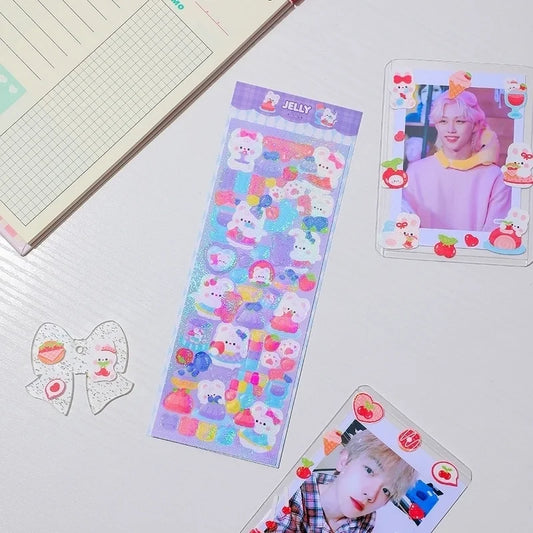 Kawaii stickers ark - Jelly design för bullet journal & pyssel (sött & unikt)