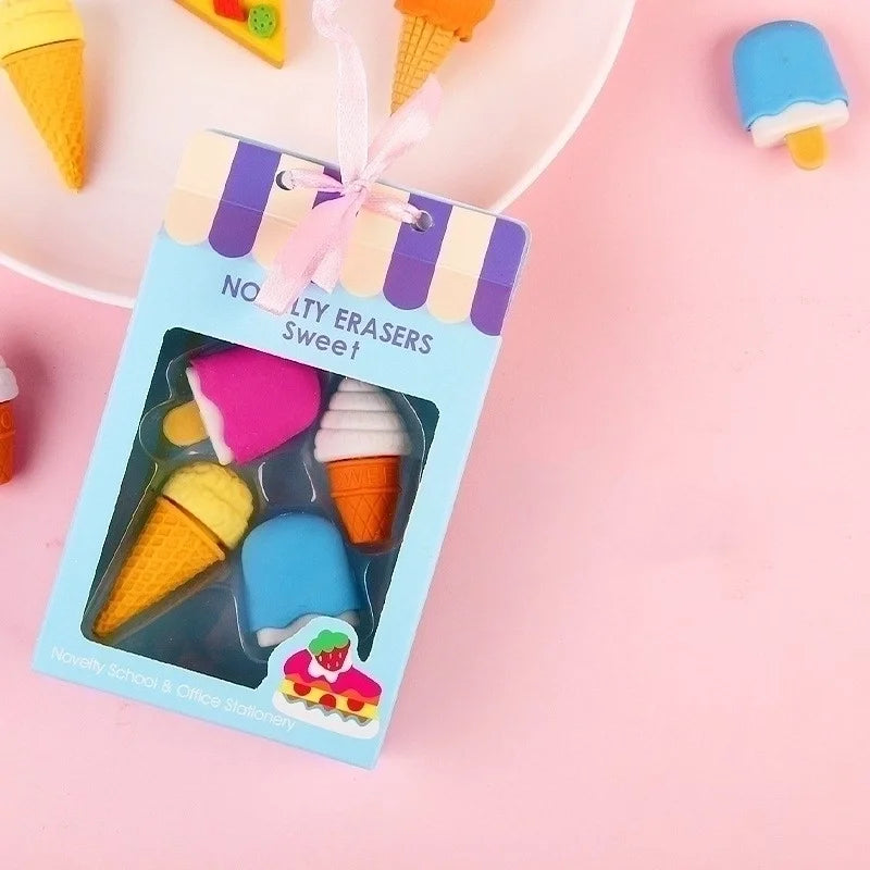 Glassformade suddgummin - Kawaii suddisar för skola & skrivbord