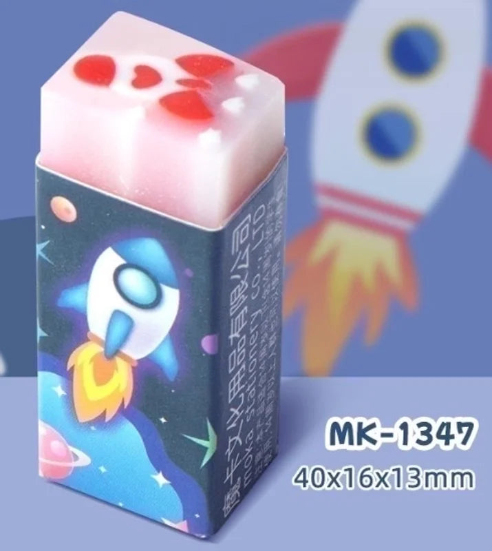 Kawaii raket suddgummi - Gulligt skrivbordstillbehör för skola och kontor