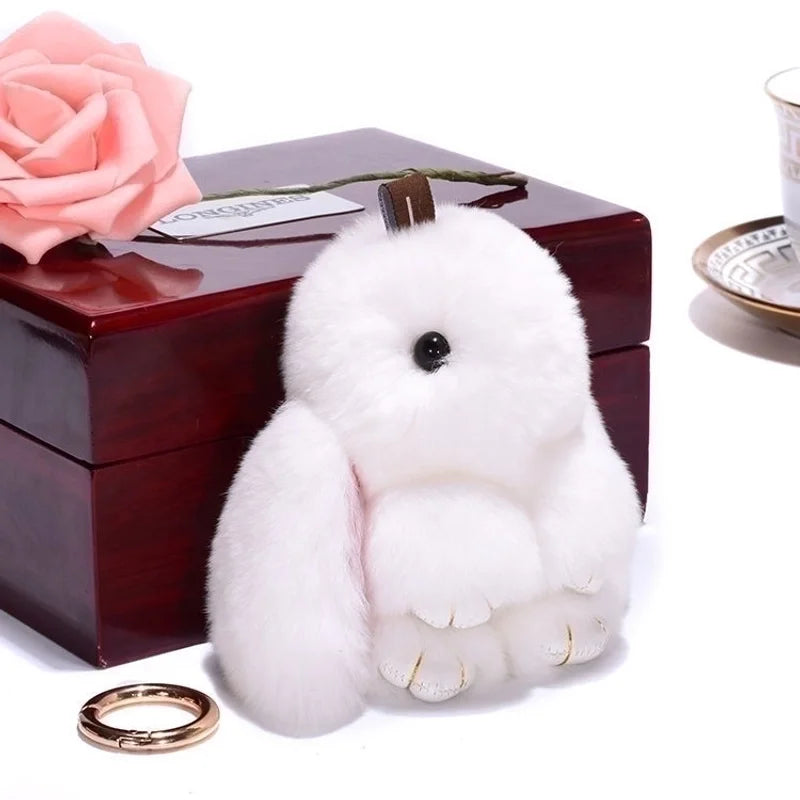 Kawaii Kanin Nyckelring - Mjuk Plysch 18cm Gullig Present